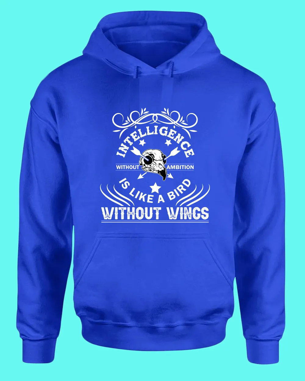 Intelligence is like a bird without wings hoodie, Motivational hoodies