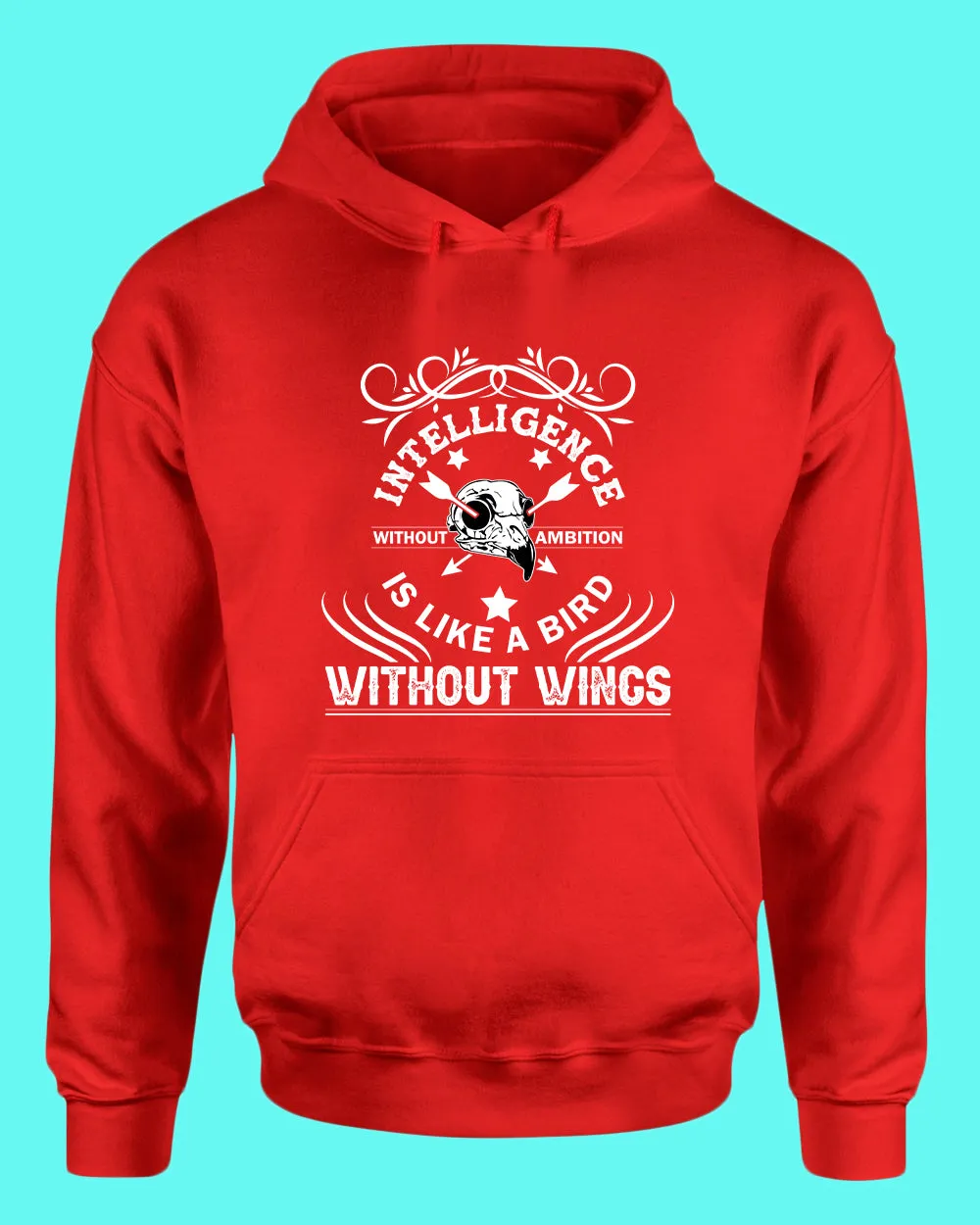 Intelligence is like a bird without wings hoodie, Motivational hoodies