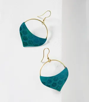 Jaladhi Mermaid Teal Drop Earrings