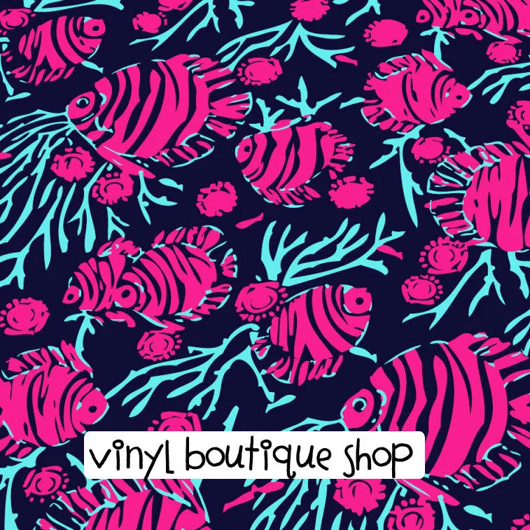 Jammin Fish Lilly Inspired Printed Patterned Craft Vinyl