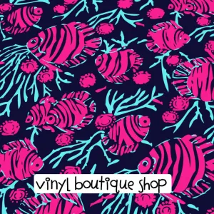 Jammin Fish Lilly Inspired Printed Patterned Craft Vinyl