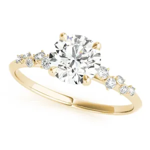Jasmine Round Scattered Diamonds Engagement Ring