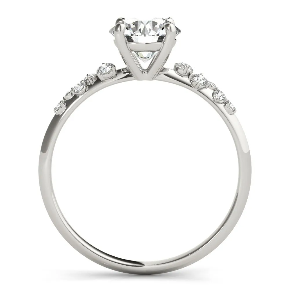 Jasmine Round Scattered Diamonds Engagement Ring