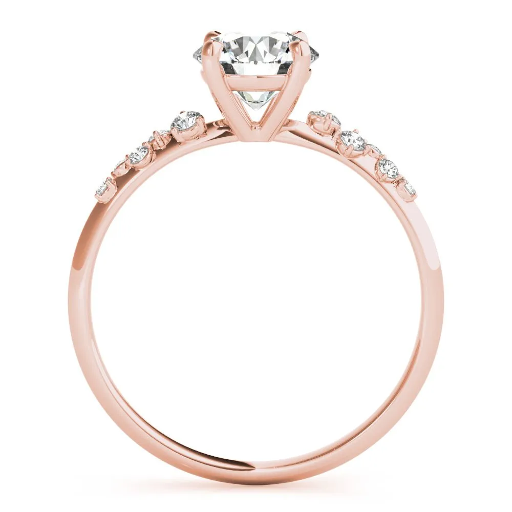 Jasmine Round Scattered Diamonds Engagement Ring