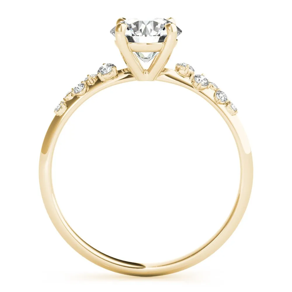 Jasmine Round Scattered Diamonds Engagement Ring