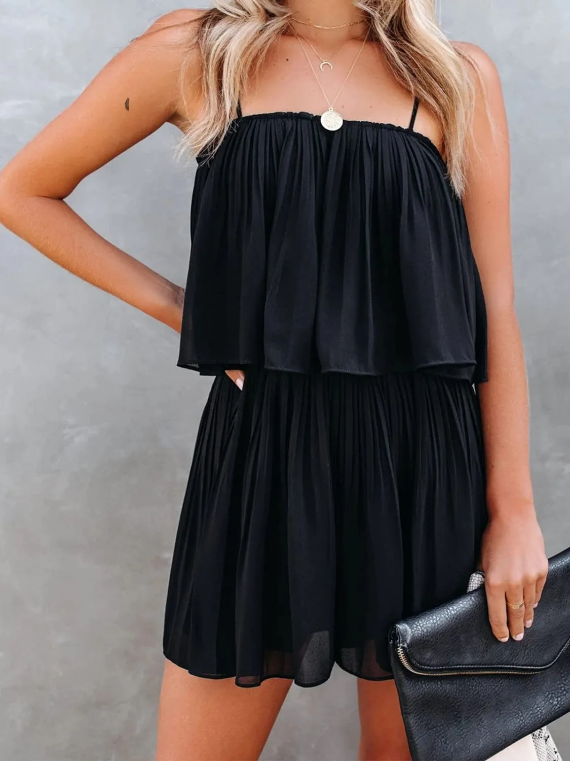 Kalin Ruched Spaghetti Strap Romper