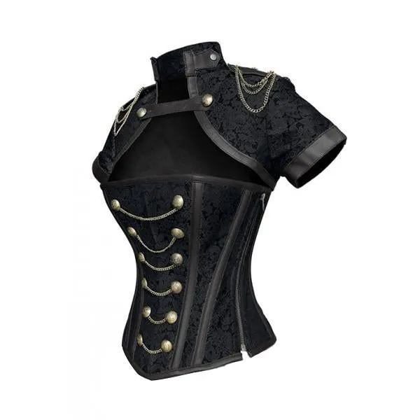 Kalisha Black Steampunk Overbust Jacket Corset