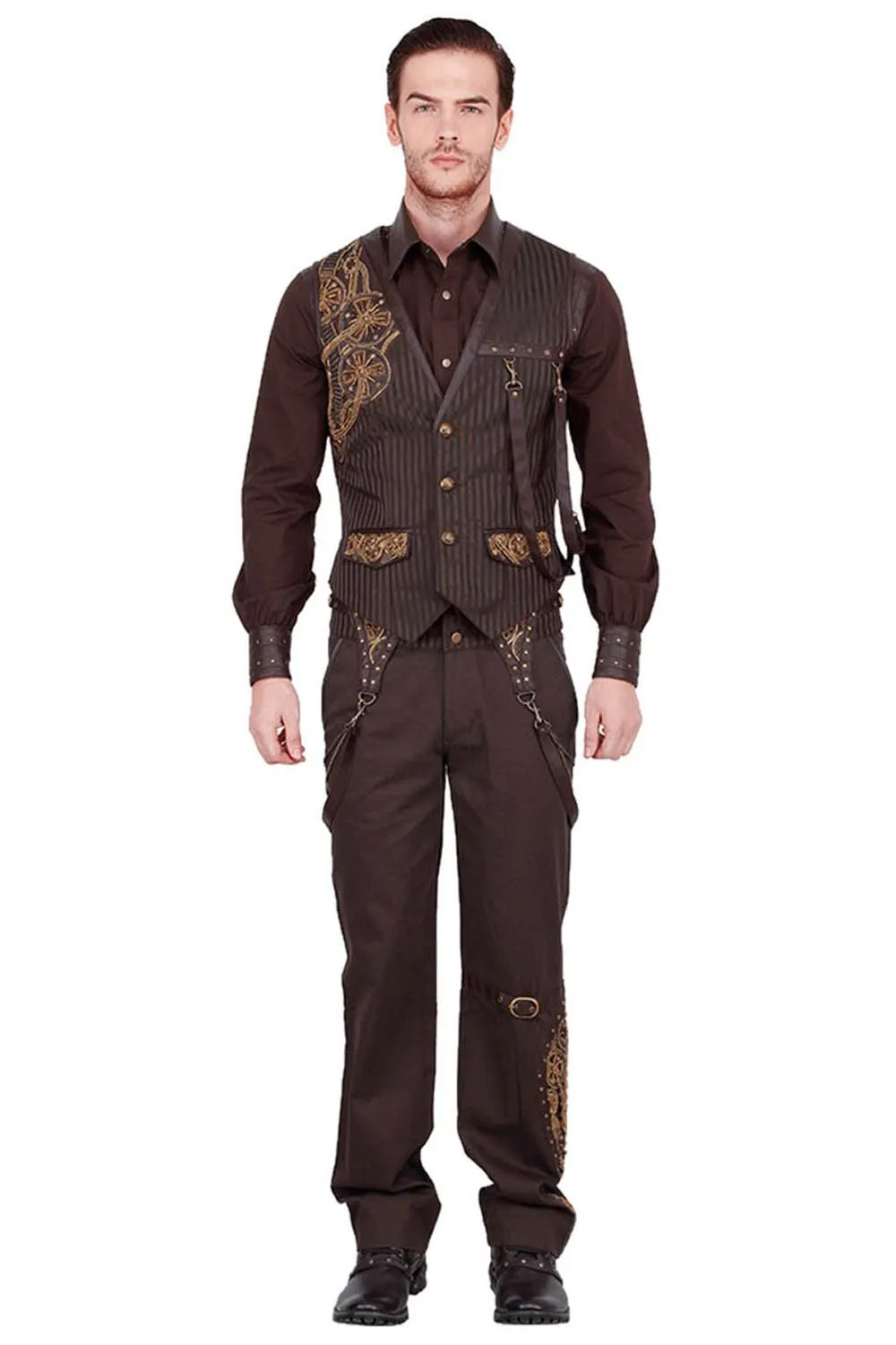 Keifer Custom Made Steampunk Embroidered Men's Waist Coat