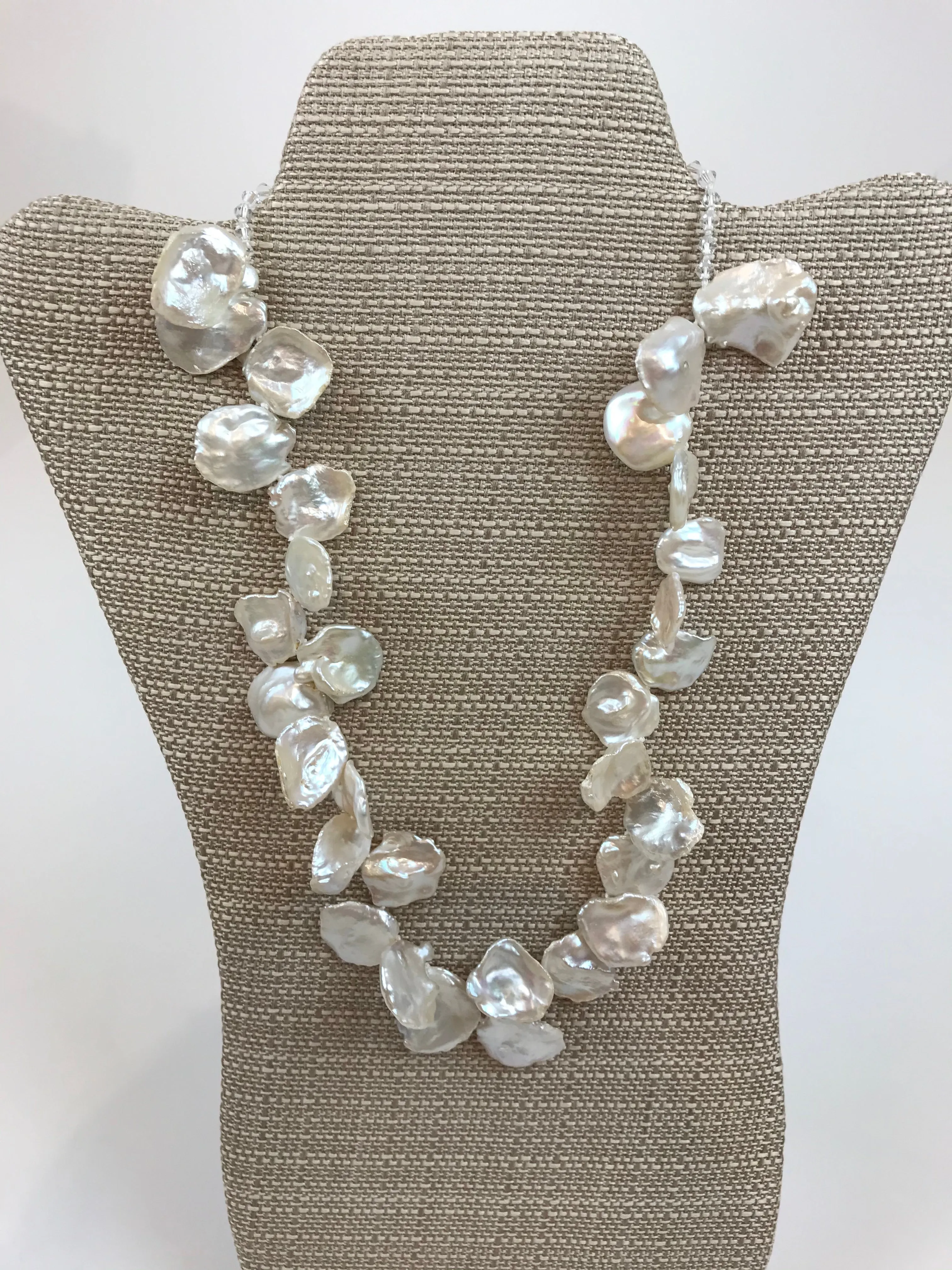 Keshi Pearl and Crystal Necklace | Resort Wear Jewelry