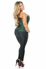 Lavish Dark Green Brocade Corset