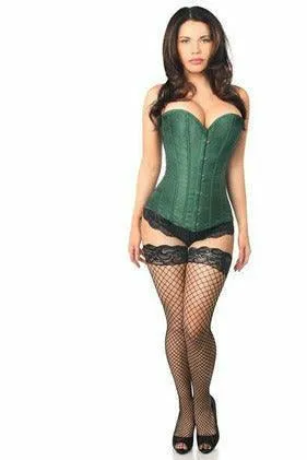 Lavish Dark Green Brocade Corset