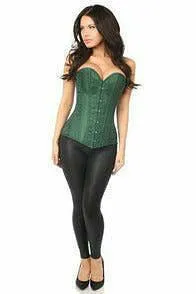 Lavish Dark Green Brocade Corset