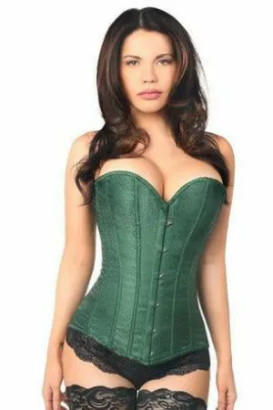 Lavish Dark Green Brocade Corset