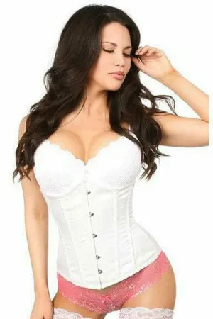 Lavish White Brocade Underbust Corset