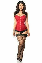 Lavish Wine Brocade Corset