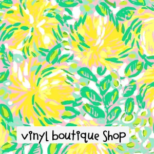 Lilet Yellow Lilly Inspired Printed Patterned Craft Vinyl