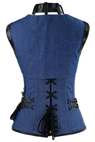 Lima Denim Steampunk Overbust Corset