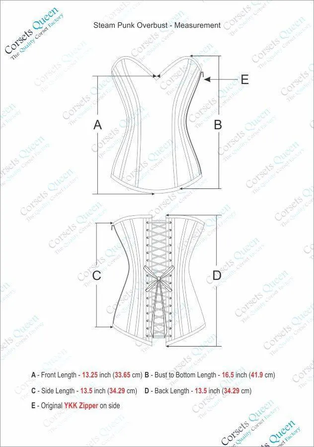 Lima Denim Steampunk Overbust Corset