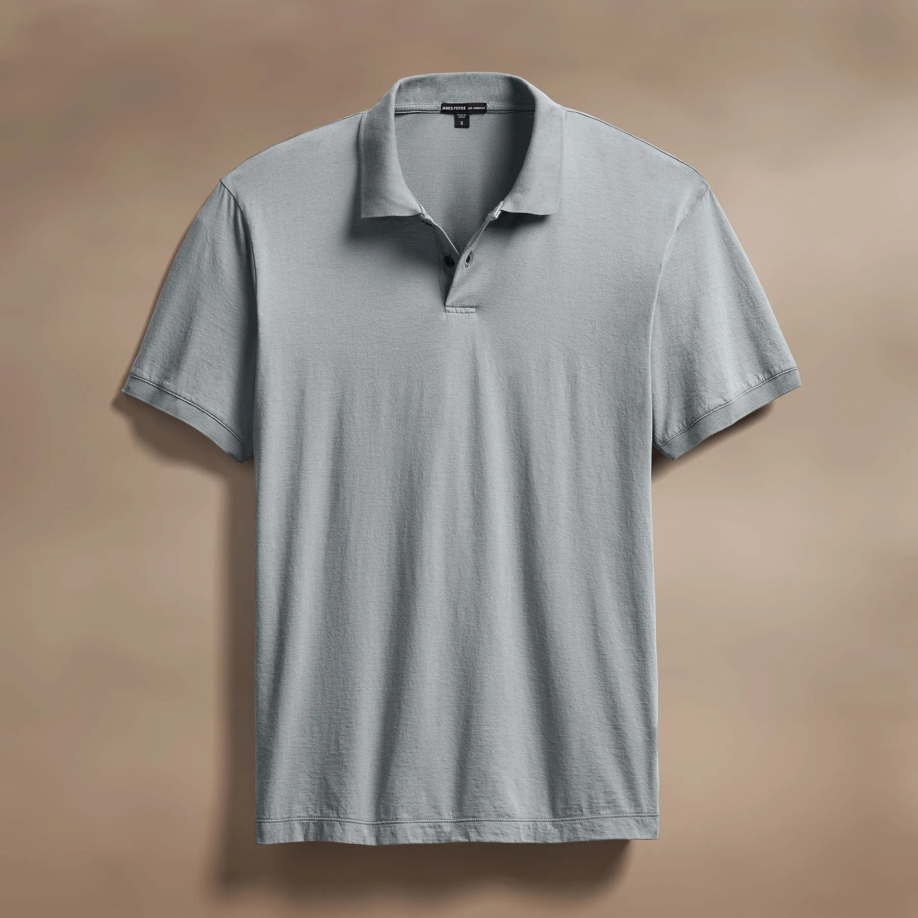 Luxe Lotus Jersey Polo - Grey Sky