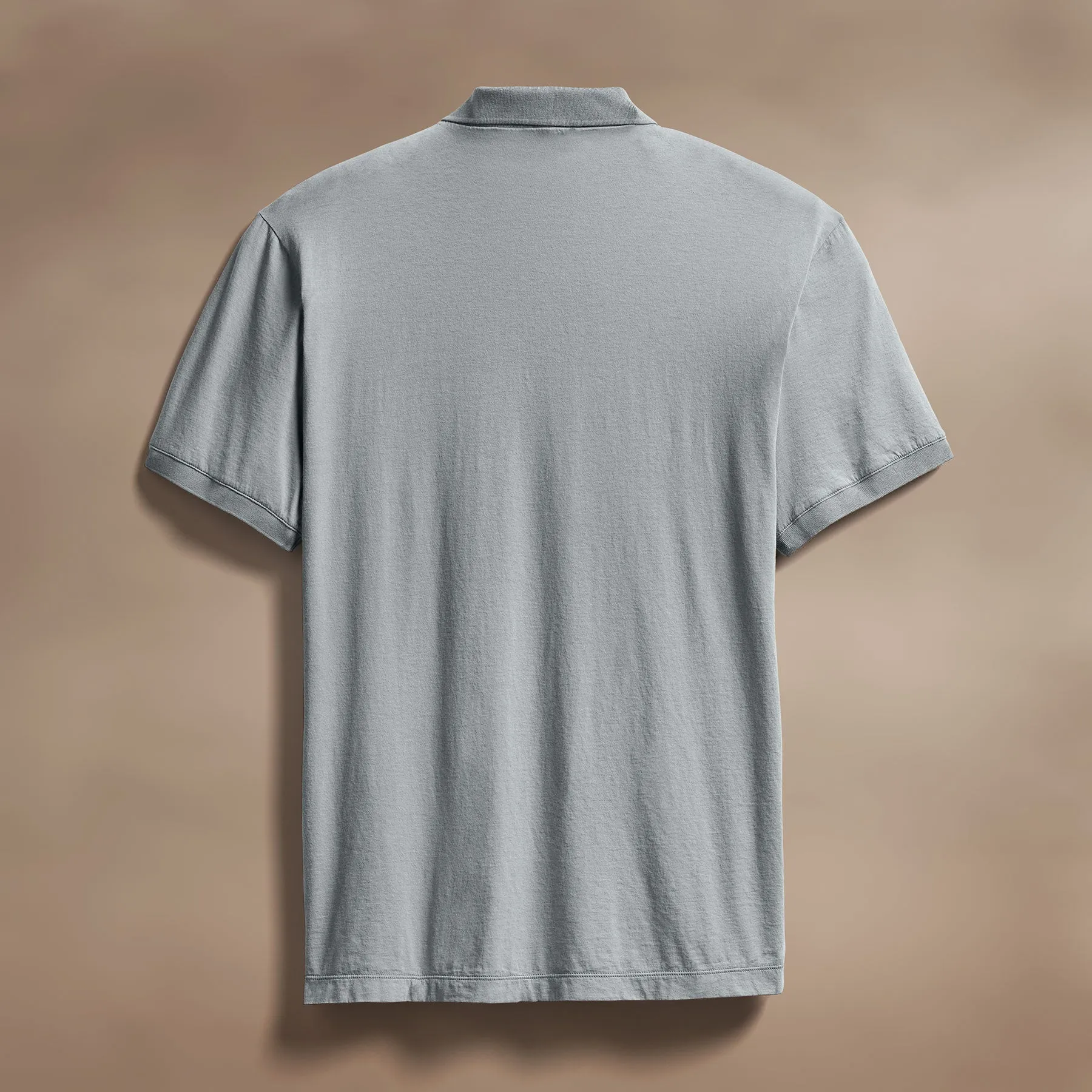 Luxe Lotus Jersey Polo - Grey Sky