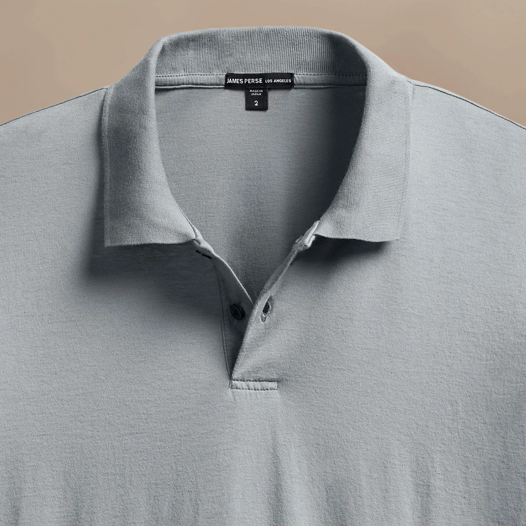 Luxe Lotus Jersey Polo - Grey Sky
