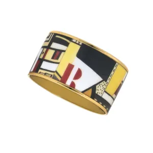 MAYA Geometric Red R Bangle Bracelet 1 1/2"