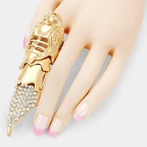 Medieval Versatile Clear Crystal Accented Stretch Ring / Pendant