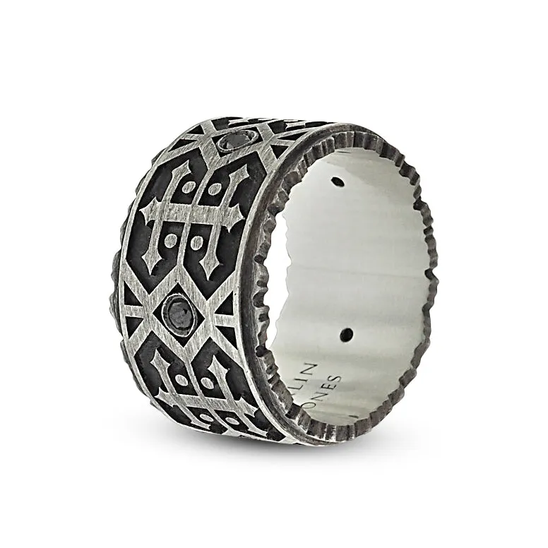 Men's Black Diamond Patterned Band