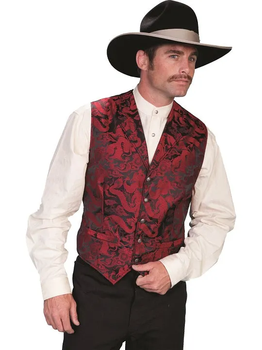 Men's Western Vest Collection: Rangewear Elegant Dragon Print