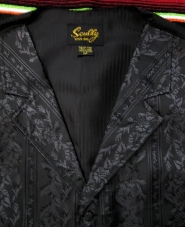 Men's Western Vest Collection: Rangewear Floral Stripe Notched Lapels