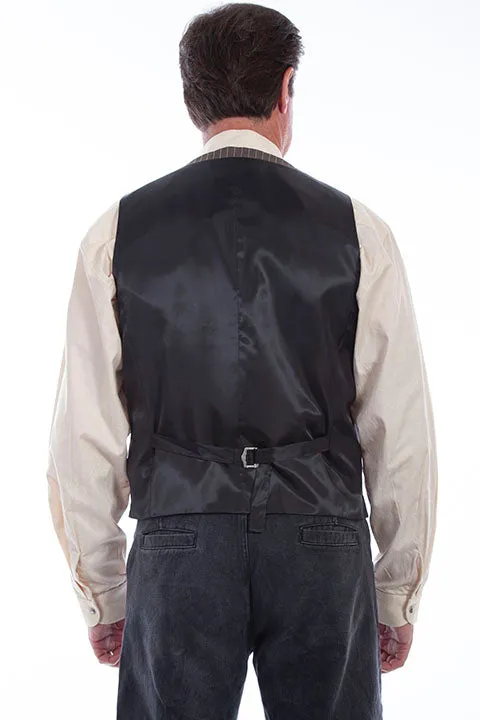 Men's Western Vest Collection: Rangewear Pinstripe Point Bottom Heather Brown