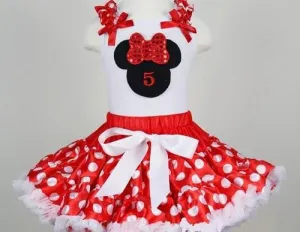 Minnie Inspired Number Premium Pettiskirt Set