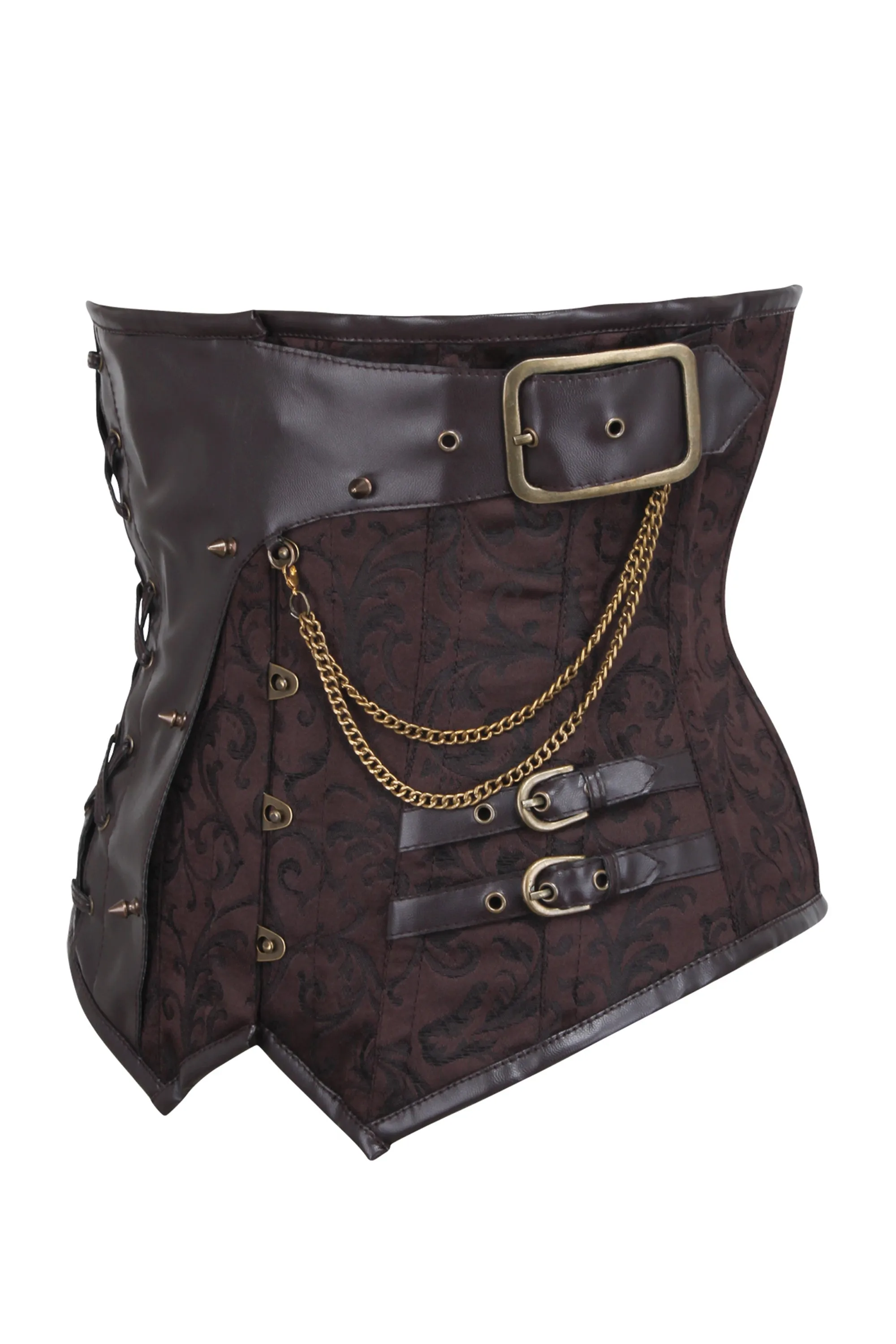 Napples Brown Brocade Steampunk Underbust Corset