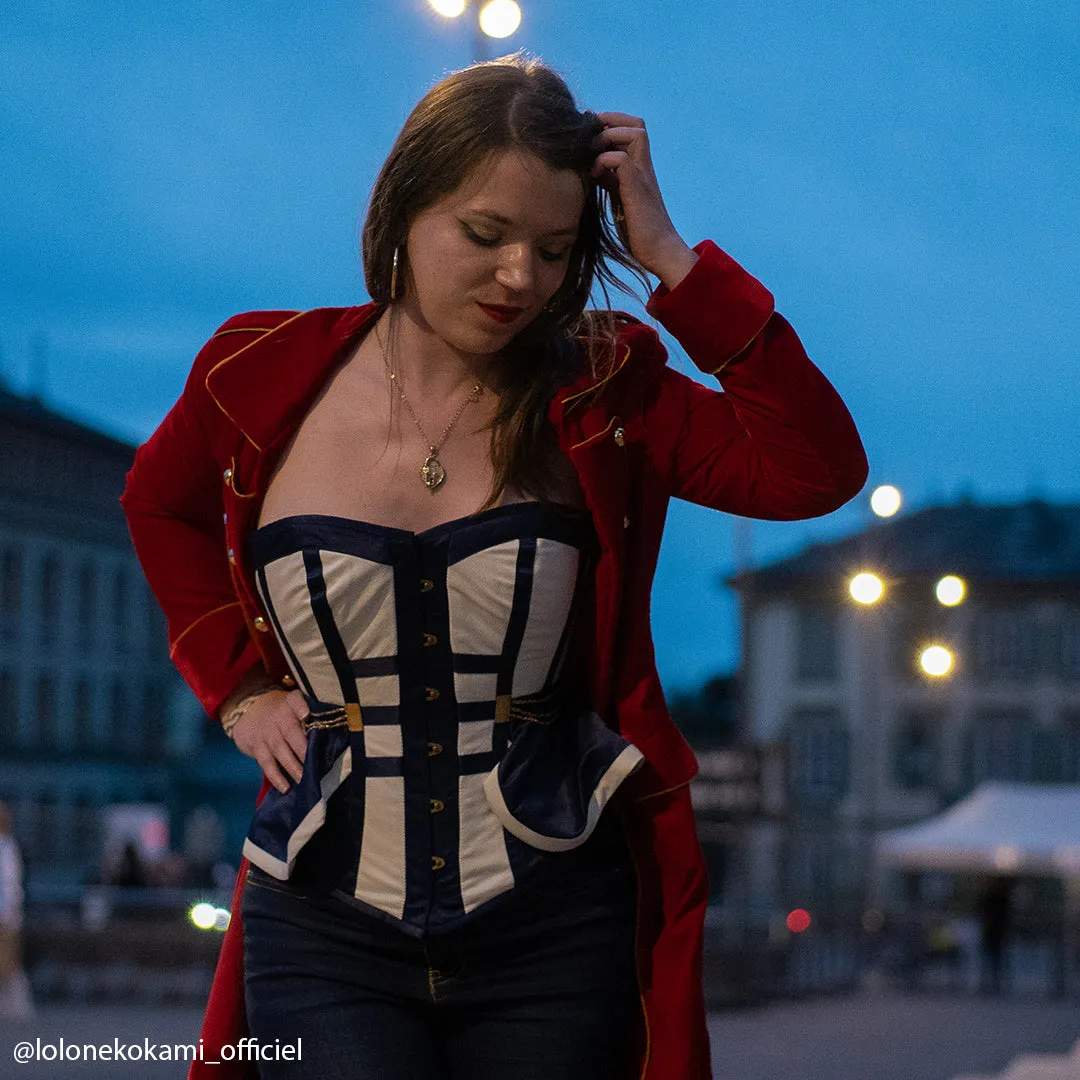Naval Inspired Overbust Corset