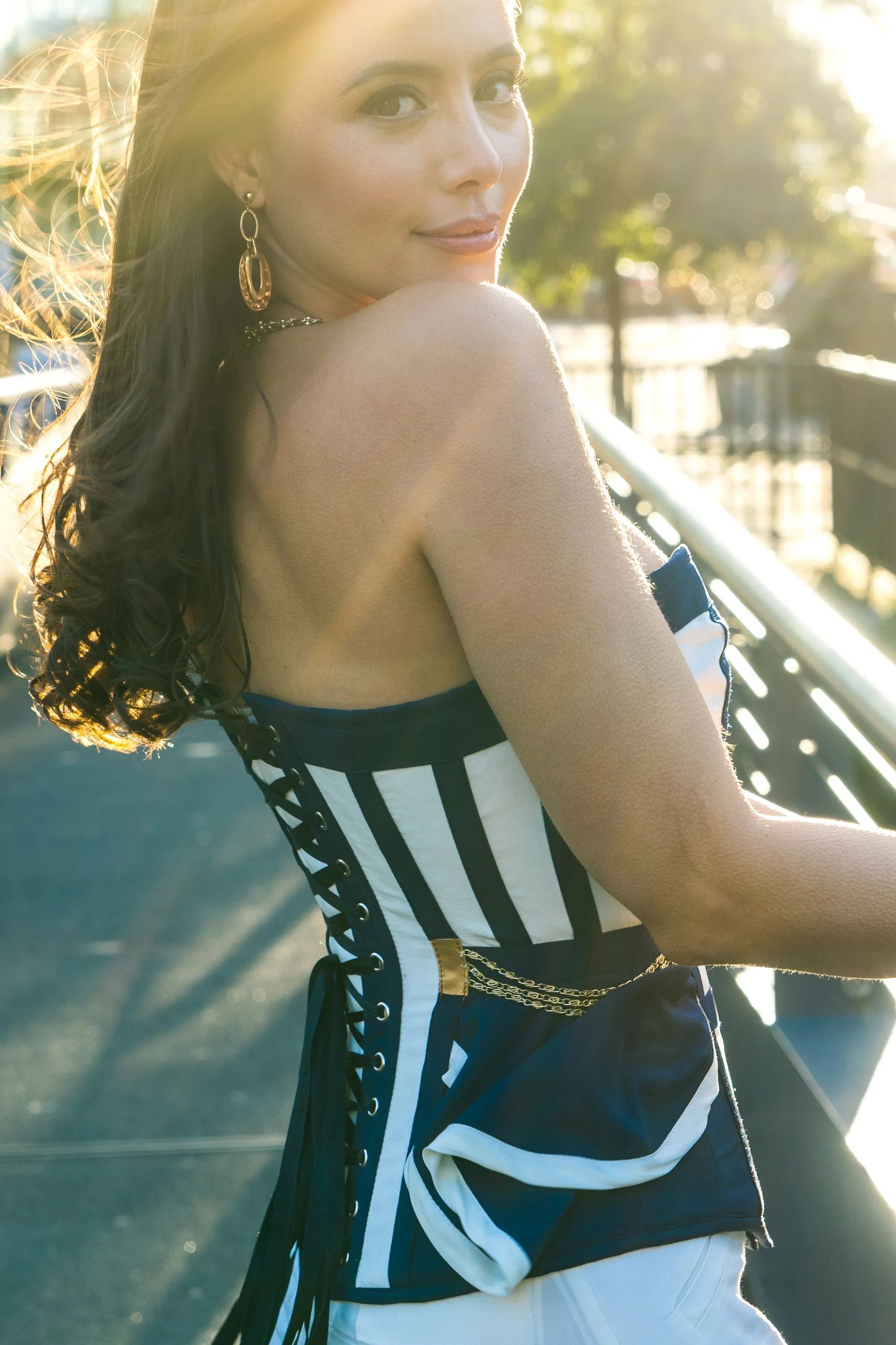 Naval Inspired Overbust Corset