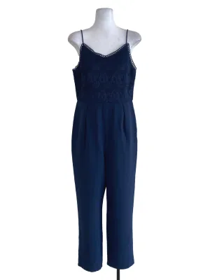 Navy Blue Half Laced Jumpsuits LB