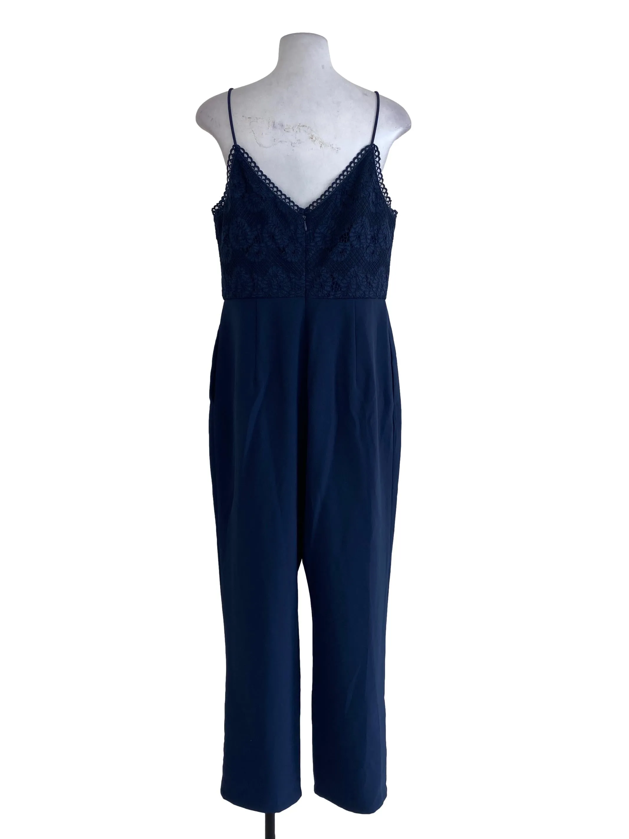 Navy Blue Half Laced Jumpsuits LB