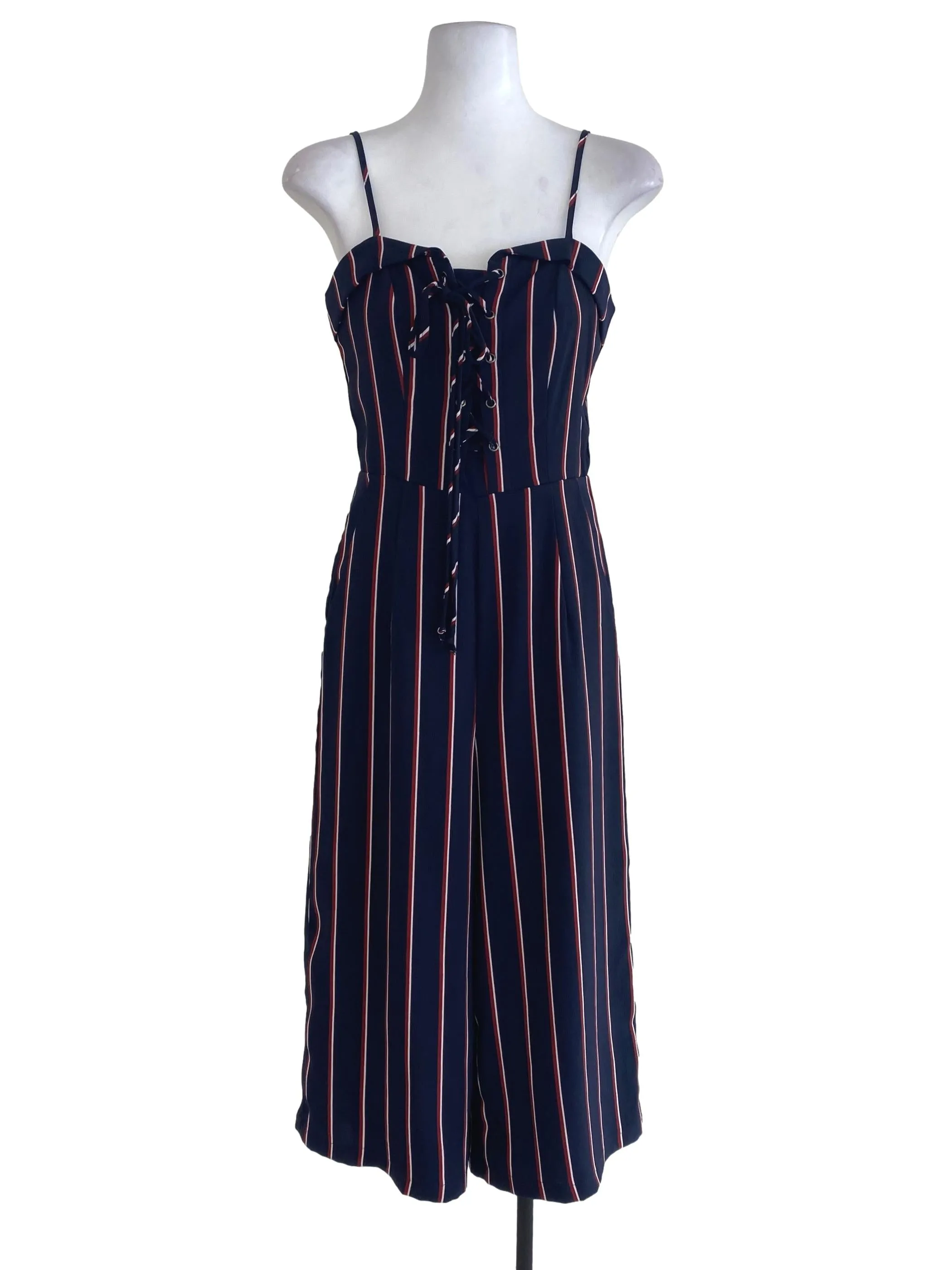 Navy Blue Striped Jumpsuits