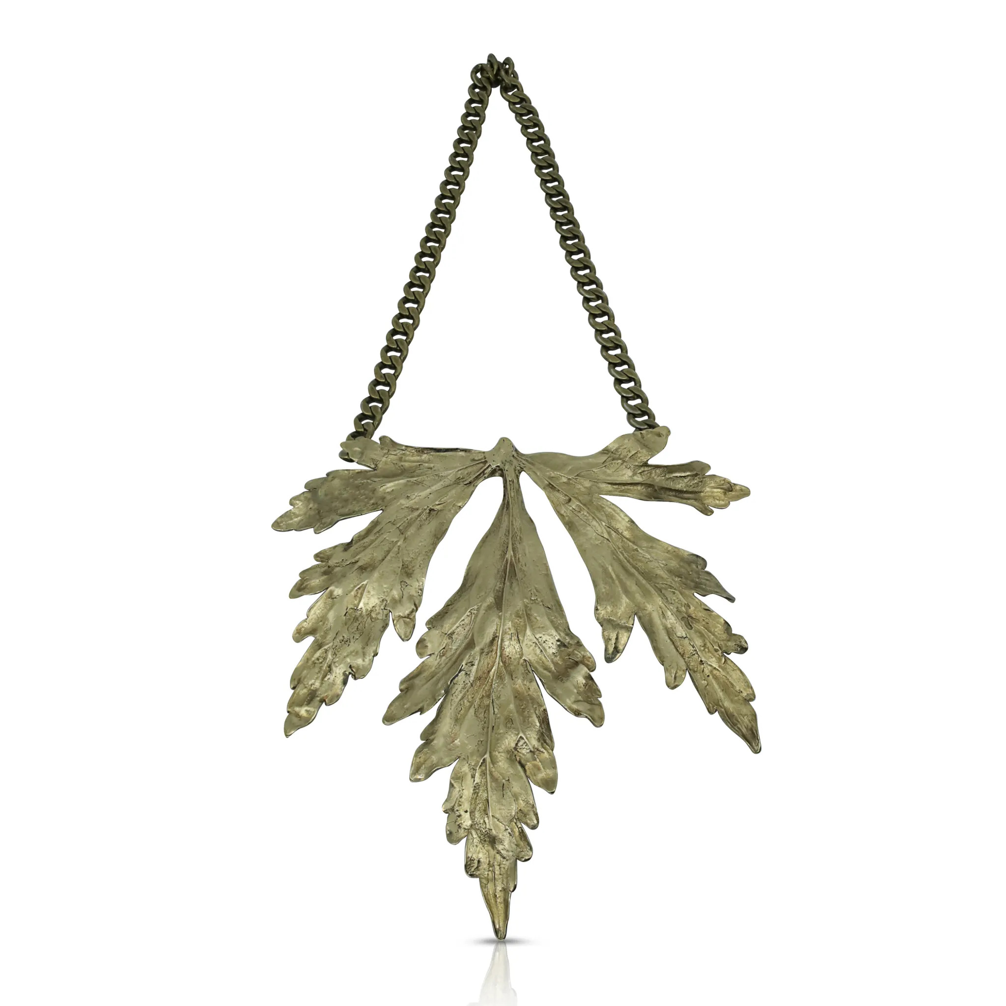 One-Of-A-Kind Brass & Raw Emerald Necklace