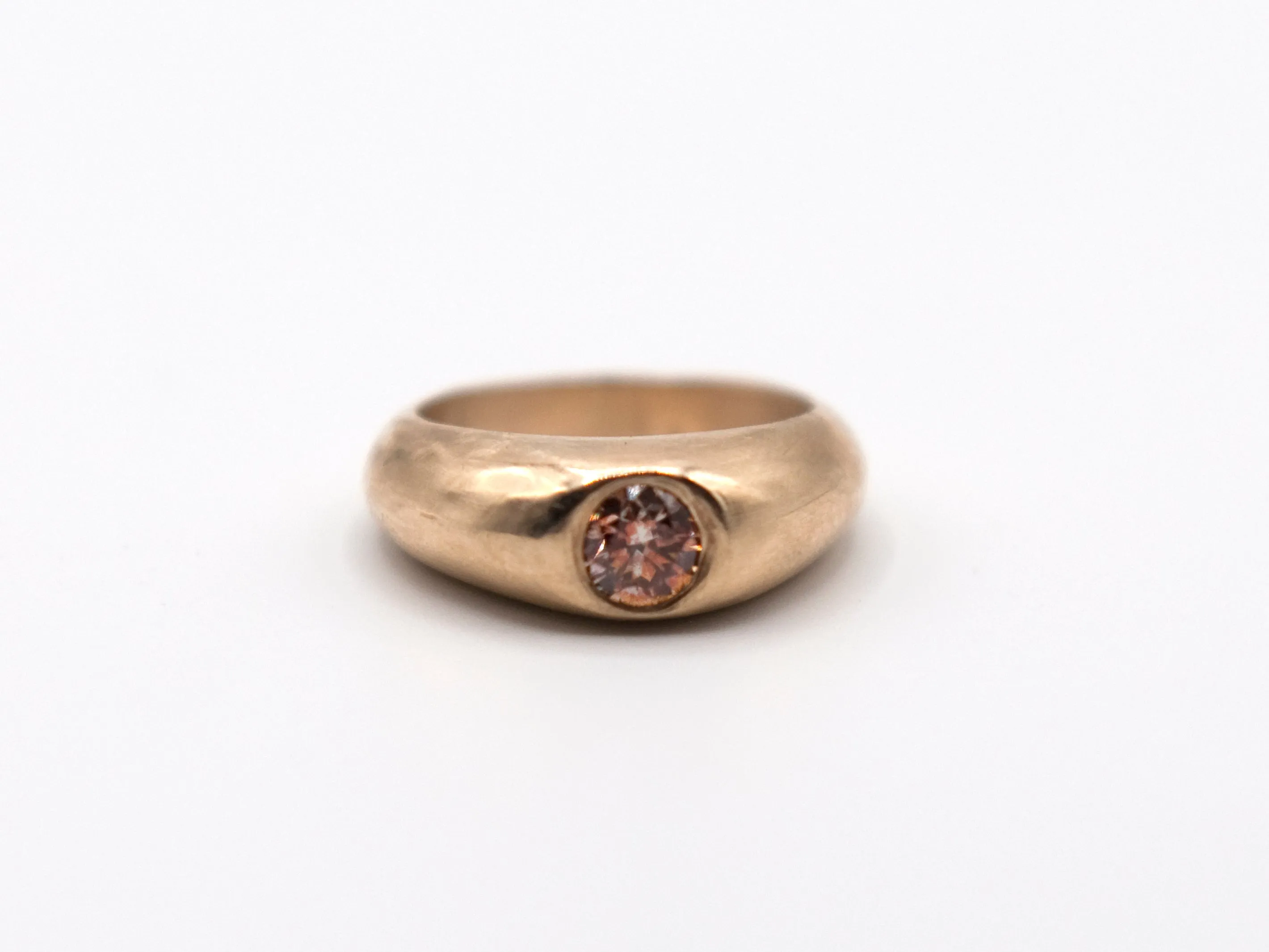 Orange Diamond Signet Ring