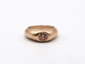 Orange Diamond Signet Ring