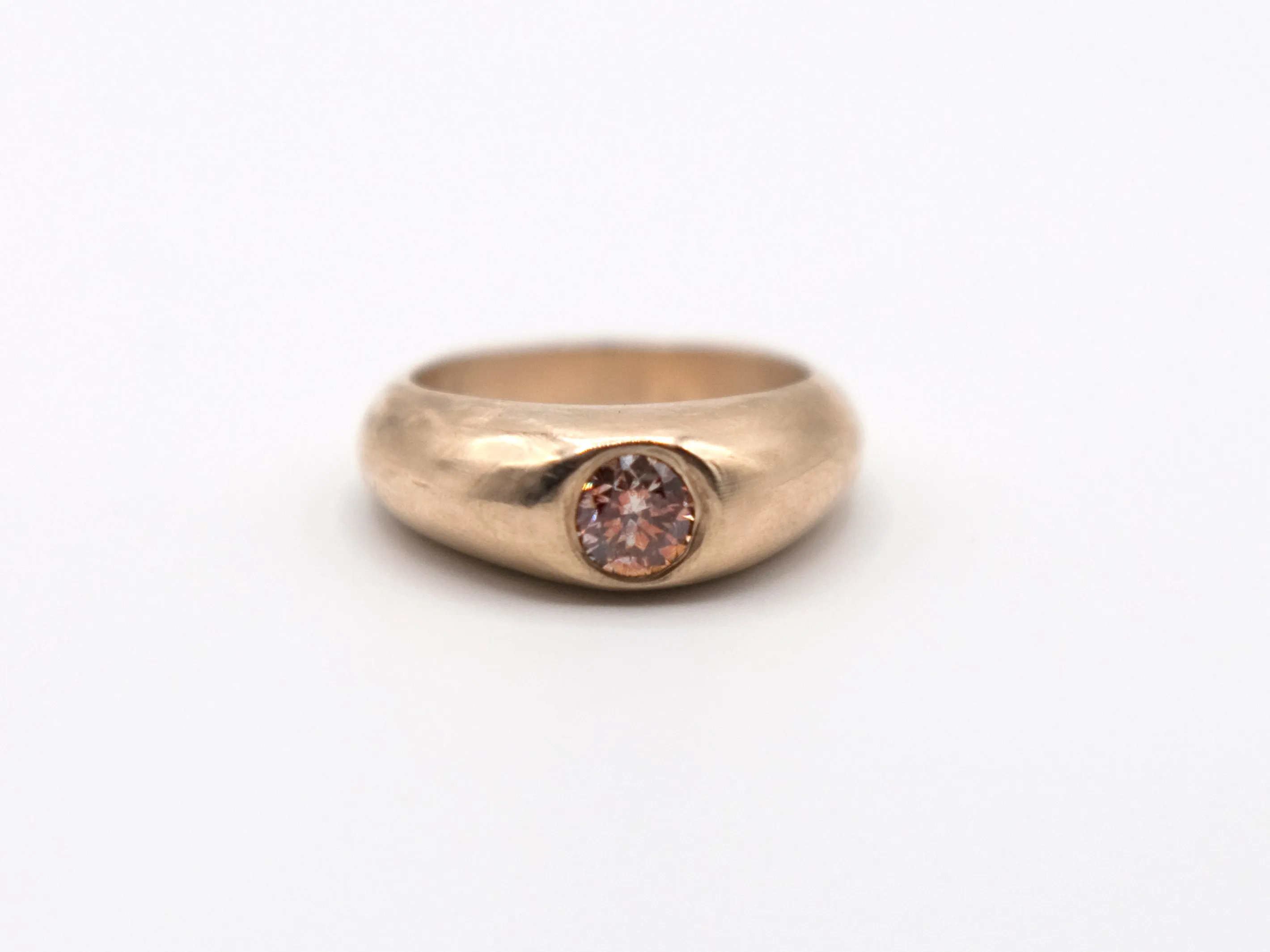 Orange Diamond Signet Ring