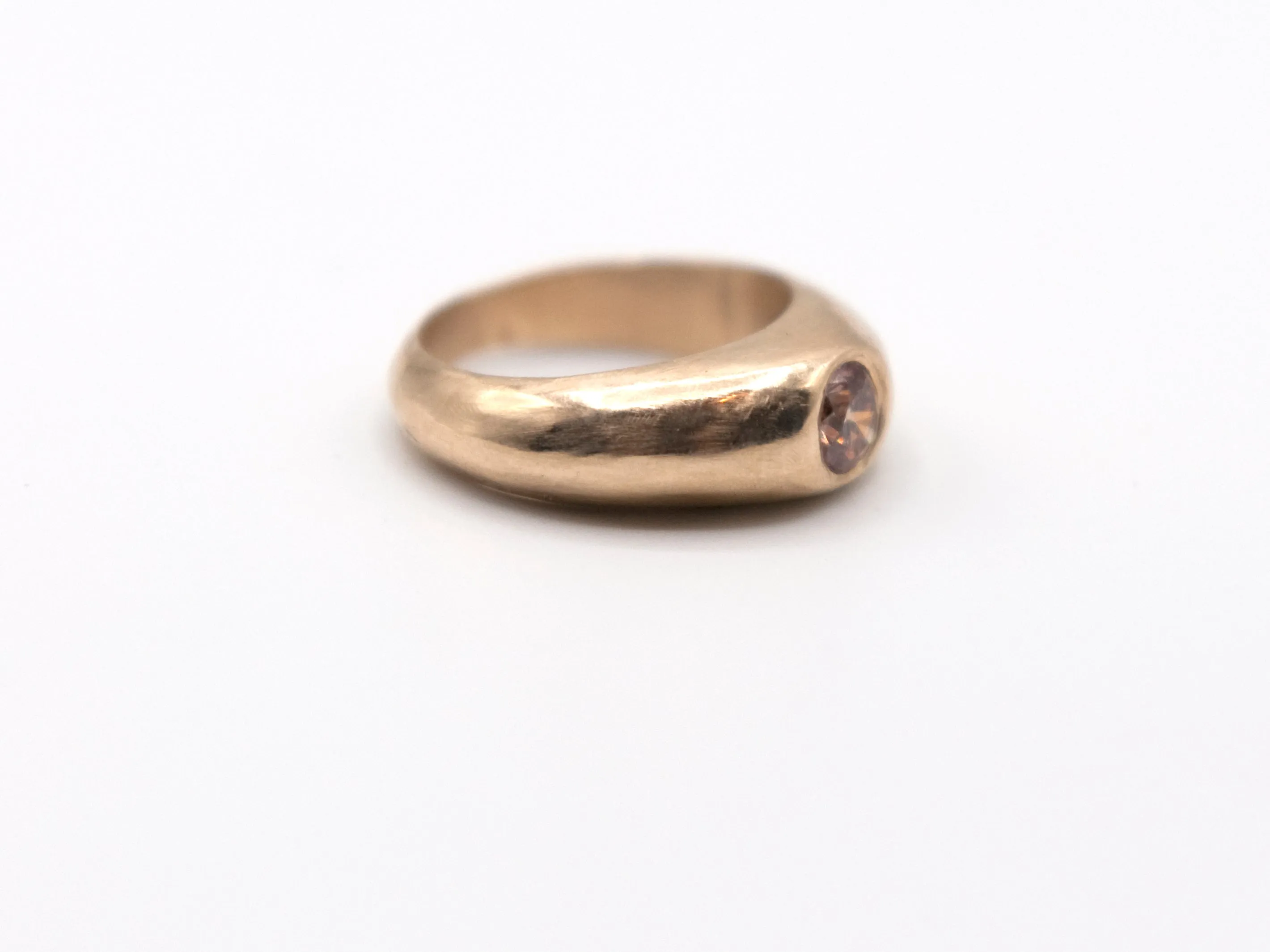 Orange Diamond Signet Ring