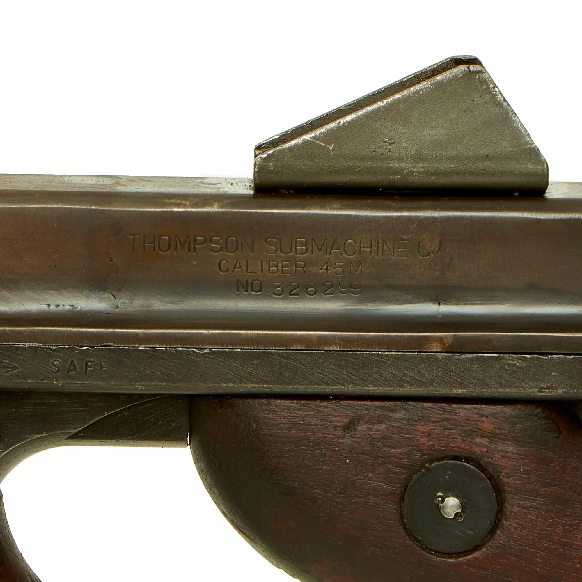 Original U.S. WWII Thompson M1 Display Submachine Gun by Auto Ordnance Serial NO. 326299 - Original WWII Parts