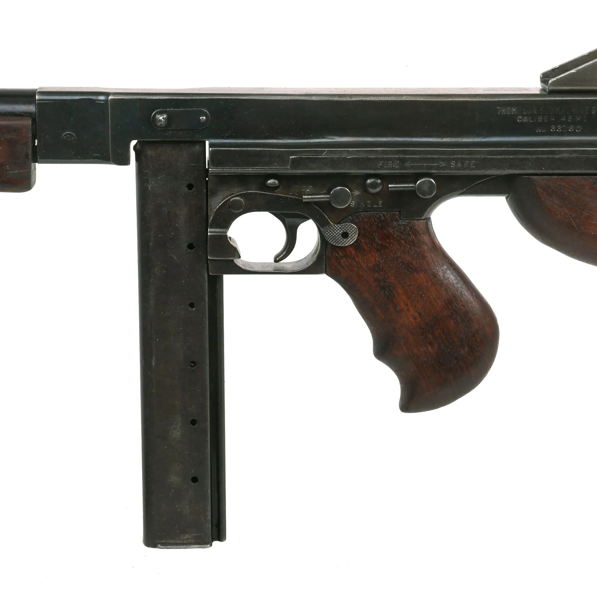 Original U.S. WWII Thompson M1 Display Submachine Gun by Auto Ordnance Serial NO. 33180 - Original WWII Parts