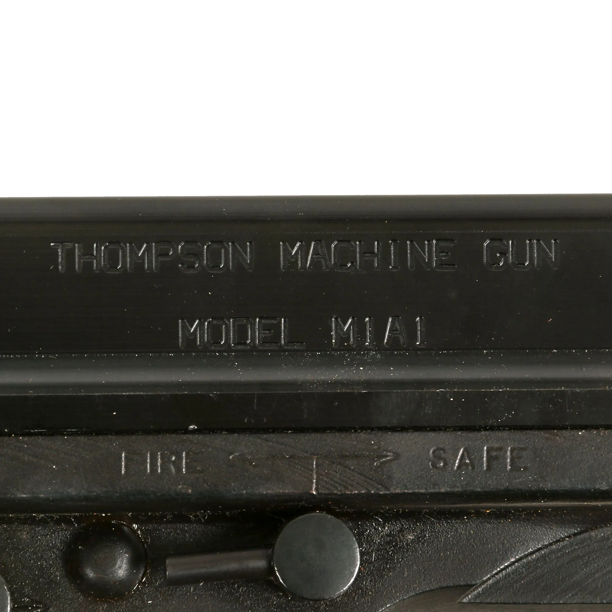 Original U.S. WWII Thompson M1A1 Display Submachine Gun with Aluminum Receiver, Live Barrel & Magazine