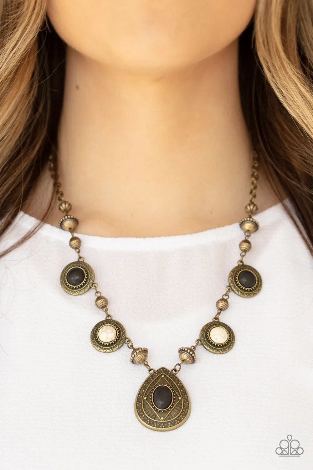 Paparazzi Mayan Magic - Brass Paparazzi Necklace