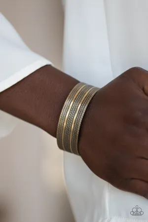 Paparazzi Patterned Plains Bracelet Brass