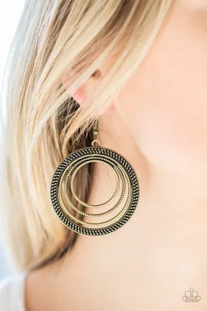 Paparazzi Totally Textured Earrings Brass