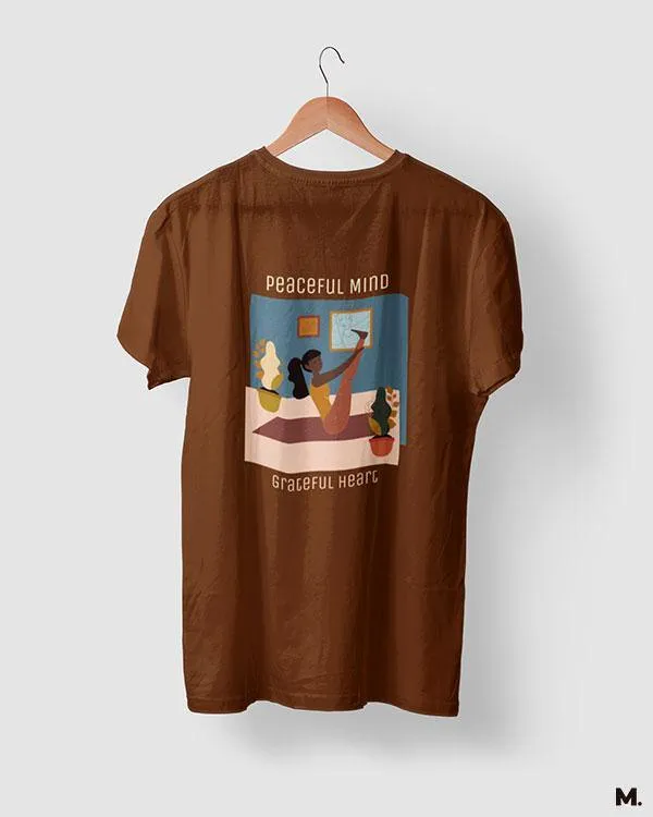Peaceful mind, grateful heart printed t shirts